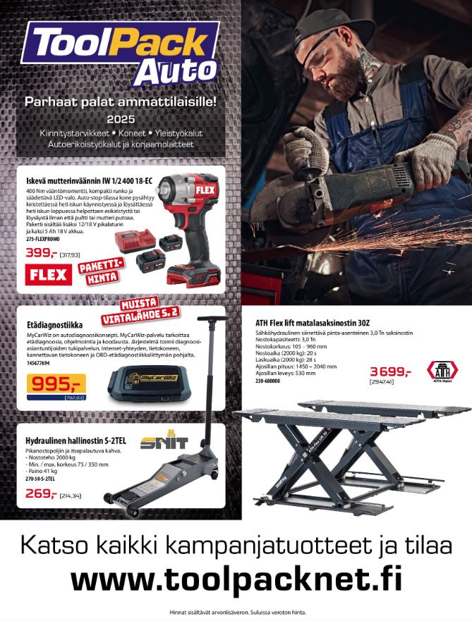 Toolpack Auto 2025 tarjouskuvasto
